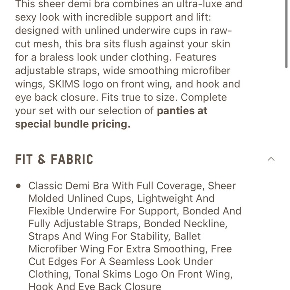 SKIMS | WEIGHTLESS DEMI BRA | ONYX / 36 / DD - Picture 9 of 11